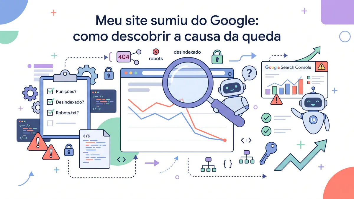 Meu site sumiu do Google: como descobrir a causa da queda