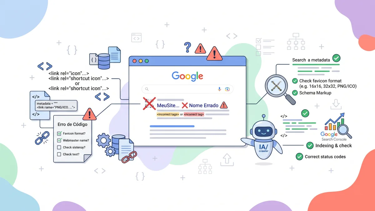Favicon e nome do site no Google: por que aparecem errados