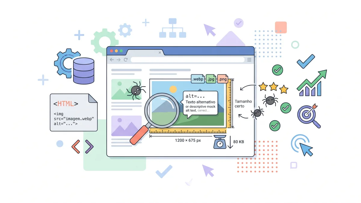 SEO de imagens: texto alternativo, formato e tamanho certo